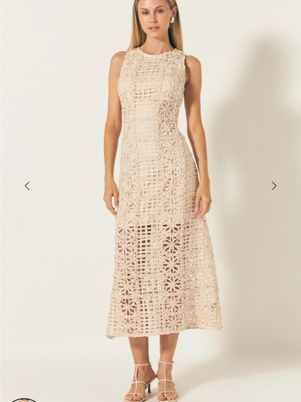 Endless Rose Crochet Midi Dress in Cream - Picture 2 of 7